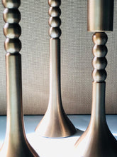 Load image into Gallery viewer, Brass Tapered Candlestick Holder Set
