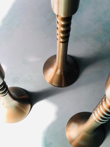 Brass Tapered Candlestick Holder Set