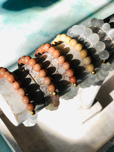 Selenite and Rosewood Bracelet