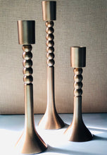 Load image into Gallery viewer, Brass Tapered Candlestick Holder Set
