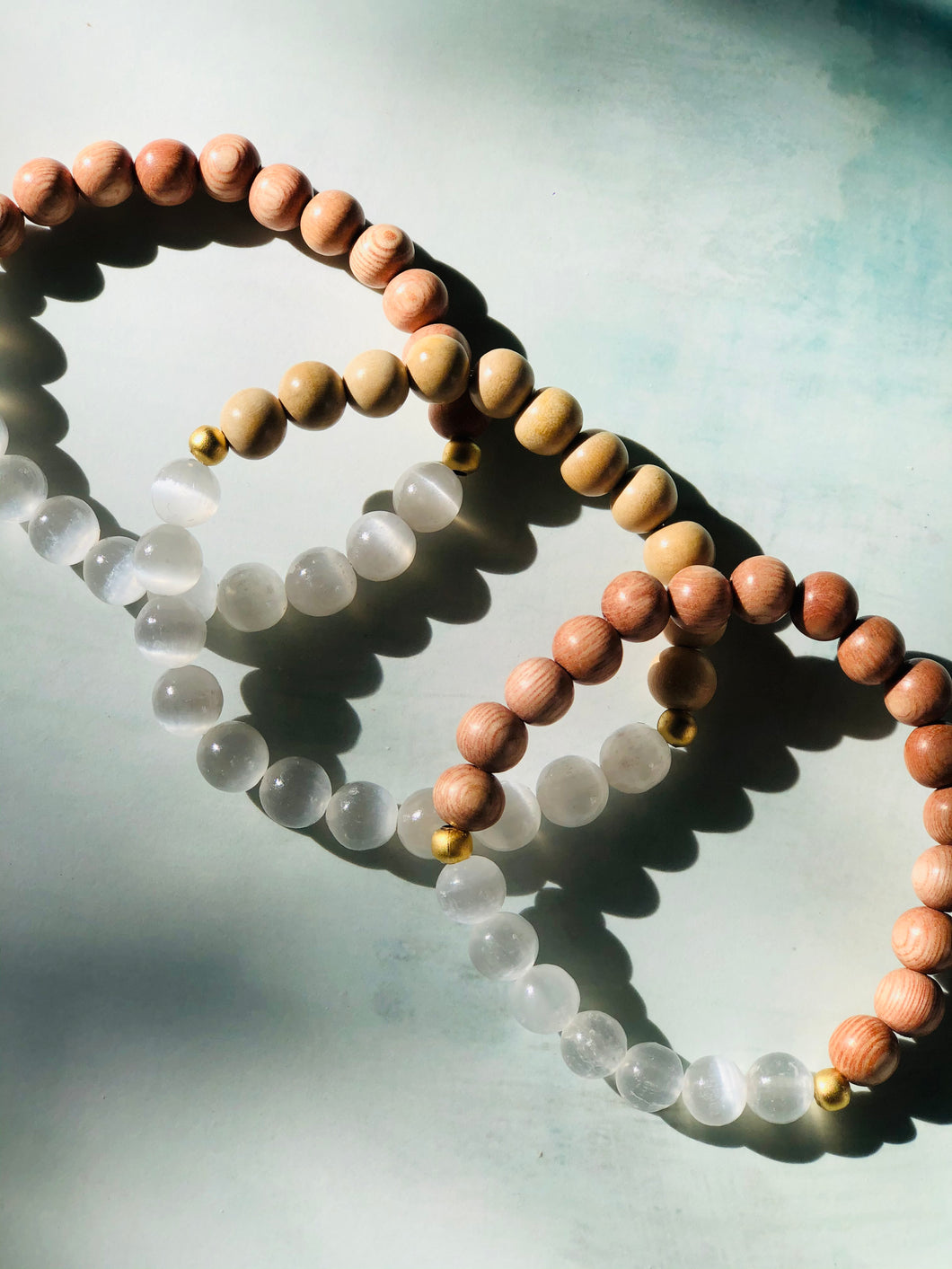 Selenite and Rosewood Bracelet